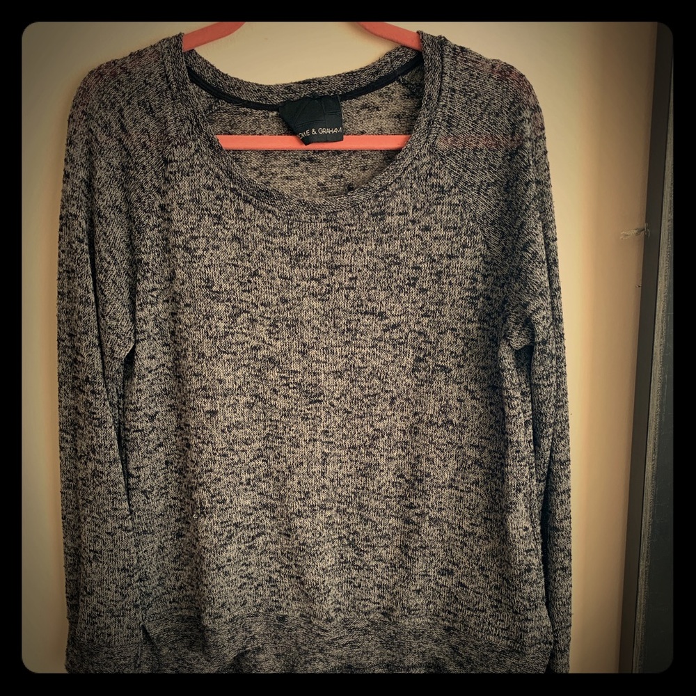 Gray hi-lo sweater